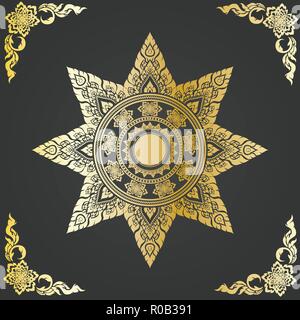 Vector abstract exotic Thai element pattern design Stock Vector