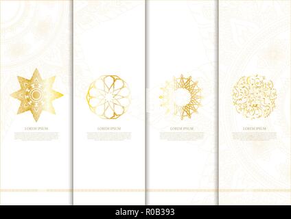 Islamic Thai element concept template elegant background and logo emblem vector design Stock Vector