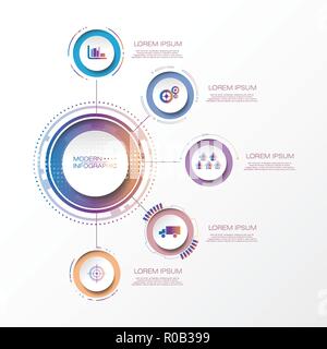 Infographic business info conference presentation graphic template abstract vector design Stock Vector