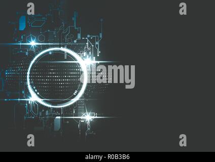 Technological circuit system abstract background vector design Stock Vector