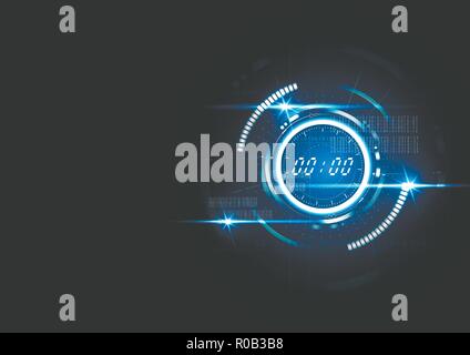 Technological clock system concept abstract background vector design Stock Vector