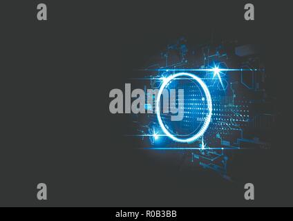 Technological encryption circuit system concept abstract background vector design Stock Vector