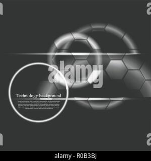 Technological future intelligent  abstract dark background vector design Stock Vector