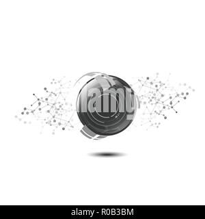 Technological future intelligent communication abstract background vector design Stock Vector