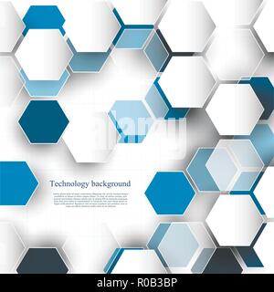 Technological future intelligent geometric abstract background vector design Stock Vector
