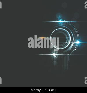Technological future intelligent interface abstract background vector design Stock Vector
