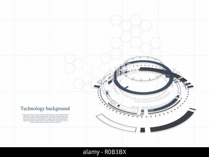 Technological future intelligent interface connection abstract background vector design Stock Vector