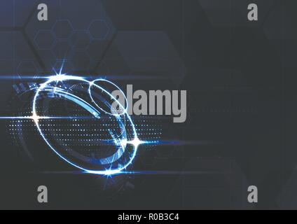 Technological future intelligent system interface abstract background vector design Stock Vector