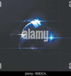 Technological global intellegent abstract background vector design Stock Vector