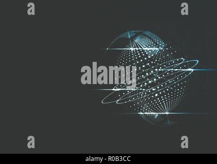 Technological global system abstract background vector design Stock Vector