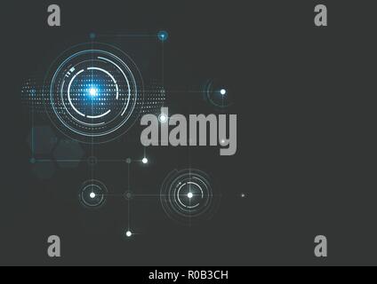 Technological intelligent circuit system abstract background vector design Stock Vector