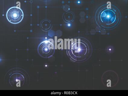 Technological intelligent circuit system background vector design Stock Vector