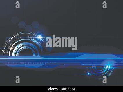 Technological intelligent interface abstract background vector design Stock Vector