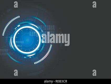 Technological interface system abstract background vector design Stock Vector
