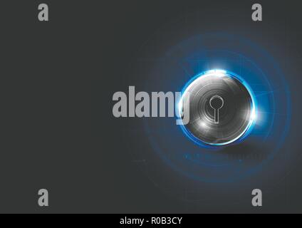 Technological lock system concept abstract background vector design Stock Vector