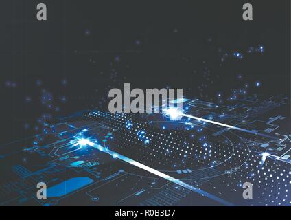 Technological modern intelligent circuit system background vector design Stock Vector