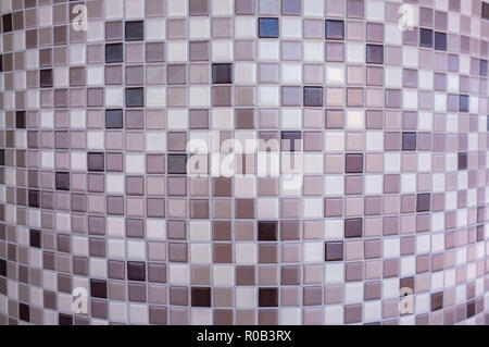 Ceramic tiles mosaic on a column in close up. Stock Photo