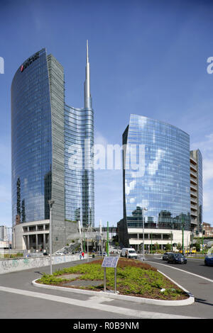 The 231m Torre Unicredit (Unicredit Tower) in the Porta Nuova district, designed by Cesar Pelli, Milan, Italy Stock Photo