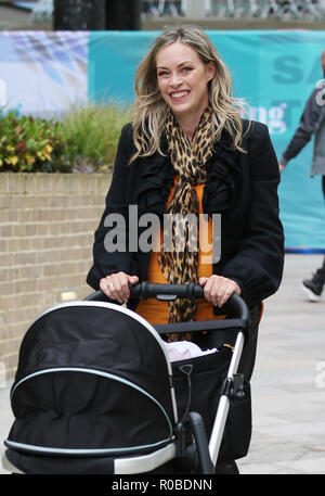 Sharon Marshall with her baby outside ITV Studios  Featuring: Sharon Marshall Where: London, United Kingdom When: 03 Oct 2018 Credit: Rocky/WENN.com Stock Photo