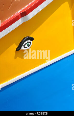 Around Malta - The Eye of Horus, painted on Maltese fishing boats. Stock Photo