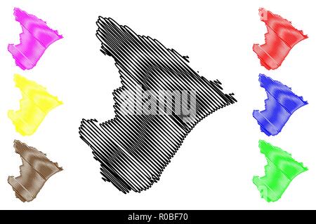 Sergipe (Region of Brazil, Federated state, Federative Republic of Brazil) map vector illustration, scribble sketch Sergipe map Stock Vector
