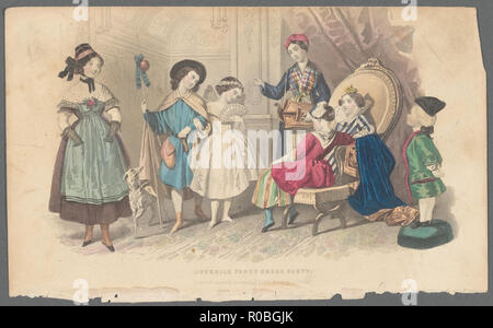 vintage theatrical production costume fashion design illustration in an art Deco style Stock Photo