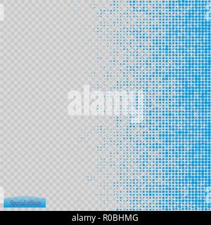 Halftone pattern vector.blue the circles to the background squares Stock Vector