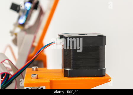 Stepping motor on a kit do it yourself 3d printer Stock Photo