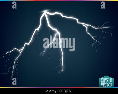 Storm with Lightning isolated on transparent background. Stock Vector