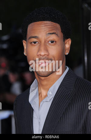 Brandon T Jackson  -  Tropic Thunder Premiere at the Westwood Village Theatre In Los Angeles.  Headshot eye contact JacksonBrandonT 21 Red Carpet Event, Vertical, USA, Film Industry, Celebrities,  Photography, Bestof, Arts Culture and Entertainment, Topix Celebrities fashion /  Vertical, Best of, Event in Hollywood Life - California,  Red Carpet and backstage, USA, Film Industry, Celebrities,  movie celebrities, TV celebrities, Music celebrities, Photography, Bestof, Arts Culture and Entertainment,  Topix, headshot, vertical, one person,, from the year , 2008, inquiry tsuni@Gamma-USA.com Stock Photo
