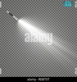 flashlight on a transparent background. Vector illustration Stock ...