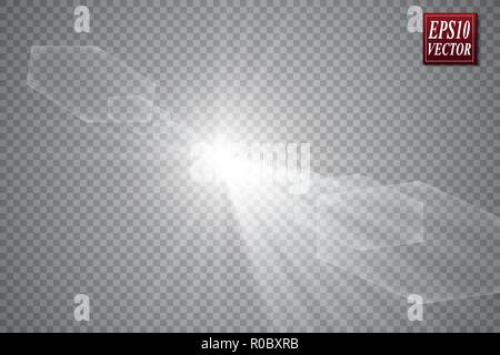 Vector transparent sunlight special lens flare light effect. Stock Vector