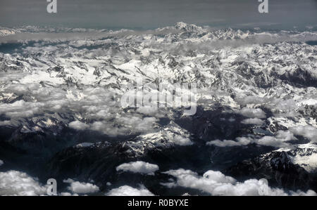 Mont Blanc on the horizon Stock Photo