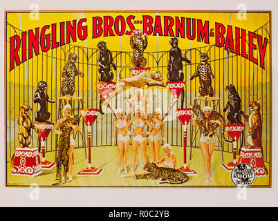 Ringling Bros and Barnum & Bailey, Circus Poster, Lithograph, 1945 Stock Photo