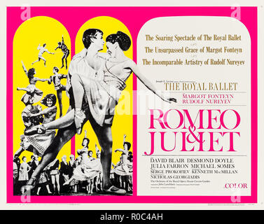 Romeo and Juliet (1966) directed by Paul Czinner and starring Margot Fonteyn, Rudolf Nureyev and David Blair. Recording of a ballet adaptation of Shakespeare’s play featuring the music of Serge Prokofiev filmed in 1966 at the Royal Opera House, London. Stock Photo