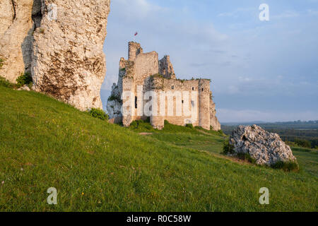 Ruins of the Mirow medieval castle in Poland Stock Photo