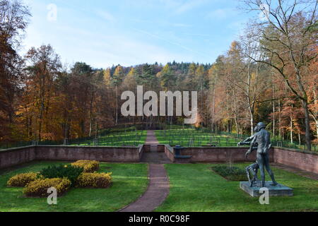 ww2 Ehrenfriedhof in Reimsbach is a military cemetery, located at the foothills of the Hunsrück high forest in the countryside Saarland during summer Stock Photo