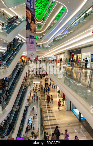 Modern shopping mall interior, Uniwalk Mall, the largest mall in ...