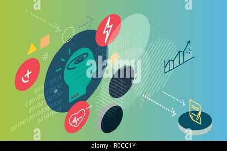 Cognitive Thinking and Anxiety - Abstract Illustration as EPS 10 File Stock Vector