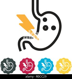 Stomach Acidity Attack Icon Illustration as EPS 10 File Stock Vector ...