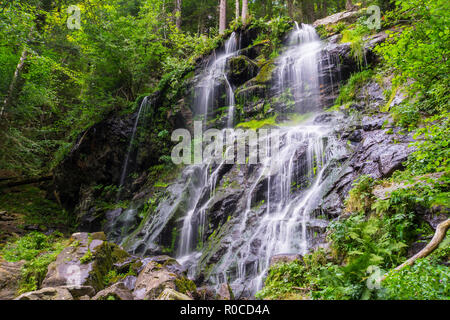 Germany, High black forest waterfall of Zweribach in Simonswald in mystic mood Stock Photo
