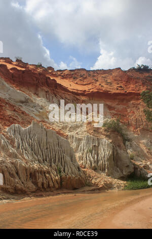 fairytale stream, river through sand stone mui ne vietnam Stock Photo