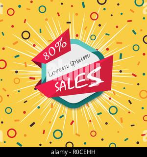 Abstract colorful geometric sales billboard background, vector eps10 Stock Vector
