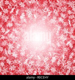 Winter time of Red Christmas with snowflakes pattern circle background. Vector eps10 Stock Vector