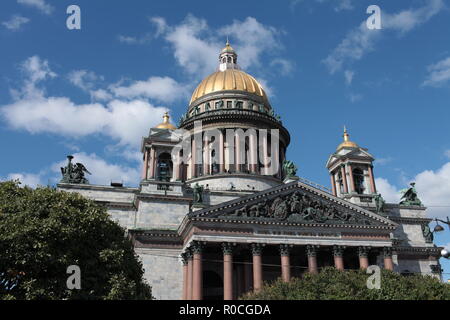 St. Petersburg, Russia, September 10, 2018 Majestic St. Isaac's Cathedral, low angle view Stock Photo