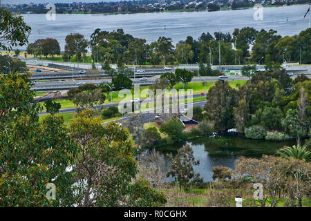 View from top of Jacobs Ladder on Cliff Street Perth Stock Photo