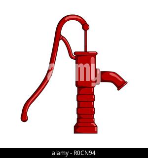 red water pump design isolated on white background Stock Vector