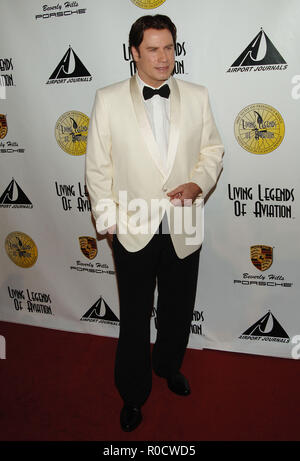 John Travolta arriving at the 5th Annual 'Legends of Aviation' awards ceremony at the Beverly Hilton In Los Angeles.  full length white tuxedo jacketTravoltaJohn 10 Red Carpet Event, Vertical, USA, Film Industry, Celebrities,  Photography, Bestof, Arts Culture and Entertainment, Topix Celebrities fashion /  Vertical, Best of, Event in Hollywood Life - California,  Red Carpet and backstage, USA, Film Industry, Celebrities,  movie celebrities, TV celebrities, Music celebrities, Photography, Bestof, Arts Culture and Entertainment,  Topix, vertical, one person,, from the year , 2008, inquiry tsuni Stock Photo