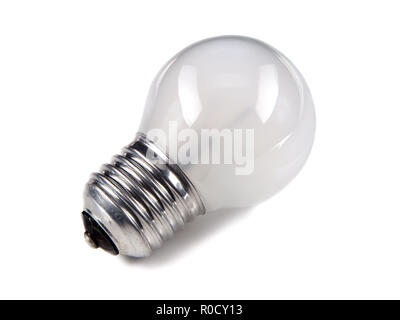 Elctrical vintage light bulb on white background Stock Photo