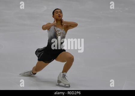 Helsinki, Finland. 3rd November, 2018. Kaori Sakamoto (JPN) during performs Ladies Free Skating of the ISU GP of Figure Skating Helsinki 2018 at Helsinki Ice Hall (Helsingin Jaahalli) on Saturday, 03 November 2018. HELSINKI .  (Editorial use only, license required for commercial use. No use in betting, games or a single club/league/player publications.) Credit: Taka Wu/Alamy Live News Stock Photo